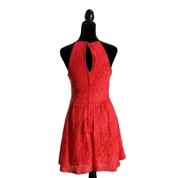 B. Darlin Peach Lace Mini Dress Size 1/2 - Picture 6 of 13